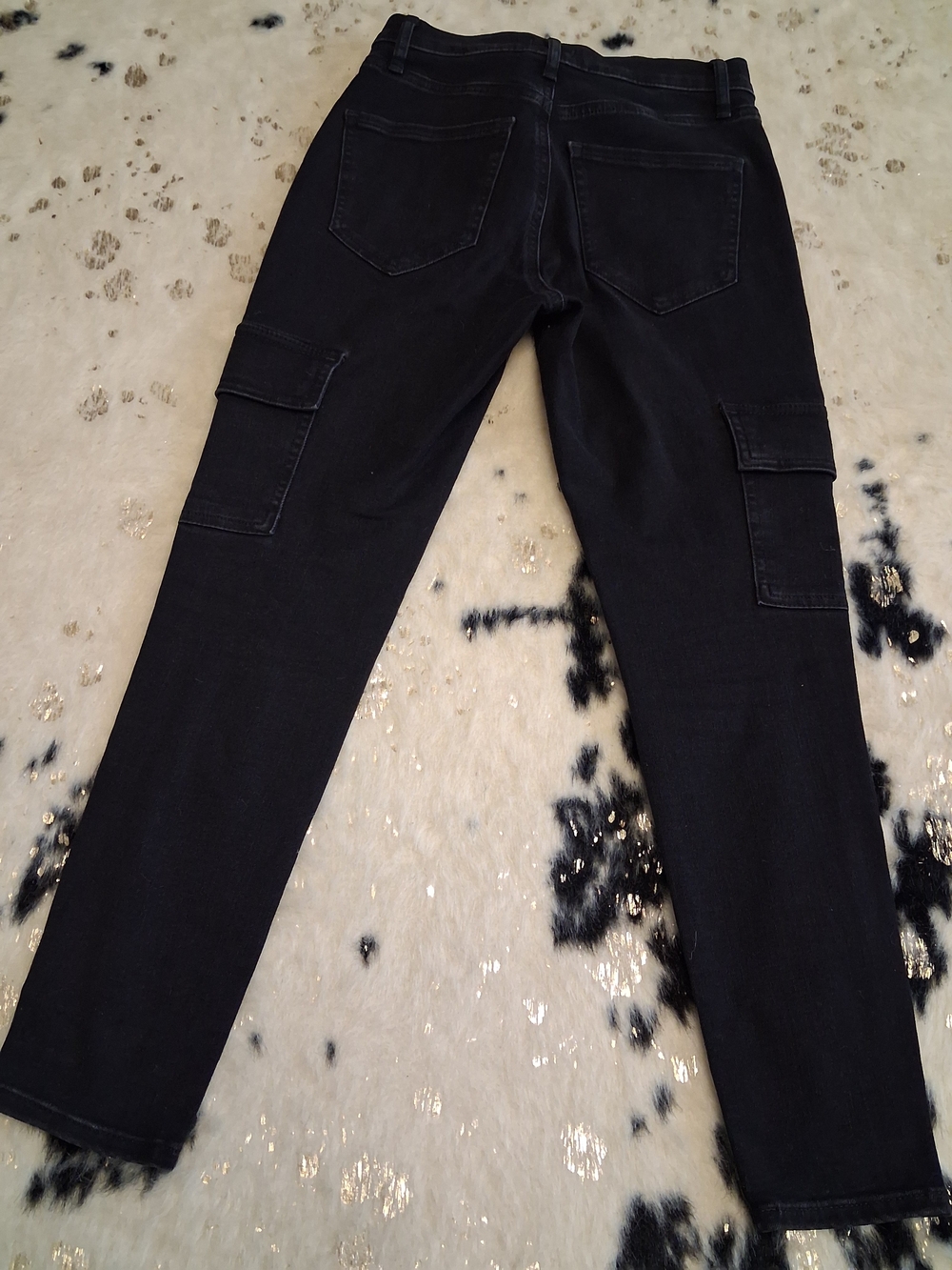 Express Black Skinny Cargo Jeans - Picture 4 of 8